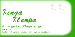 kinga klempa business card